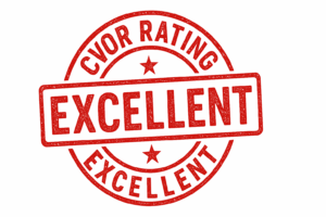 CVOR Rating Excellent stamp — visual symbol of what it means to achieve an excellent CVOR rating in Ontario’s trucking industry.
