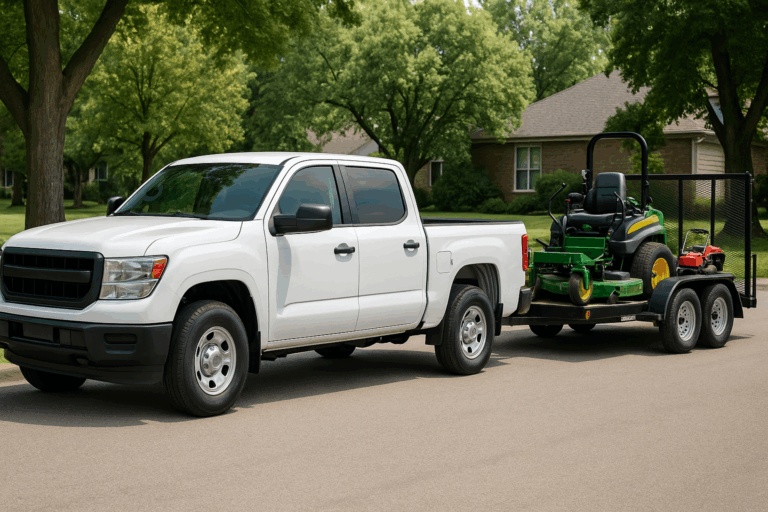 Pickup truck towing trailer under Ontario 4500 kg truck law